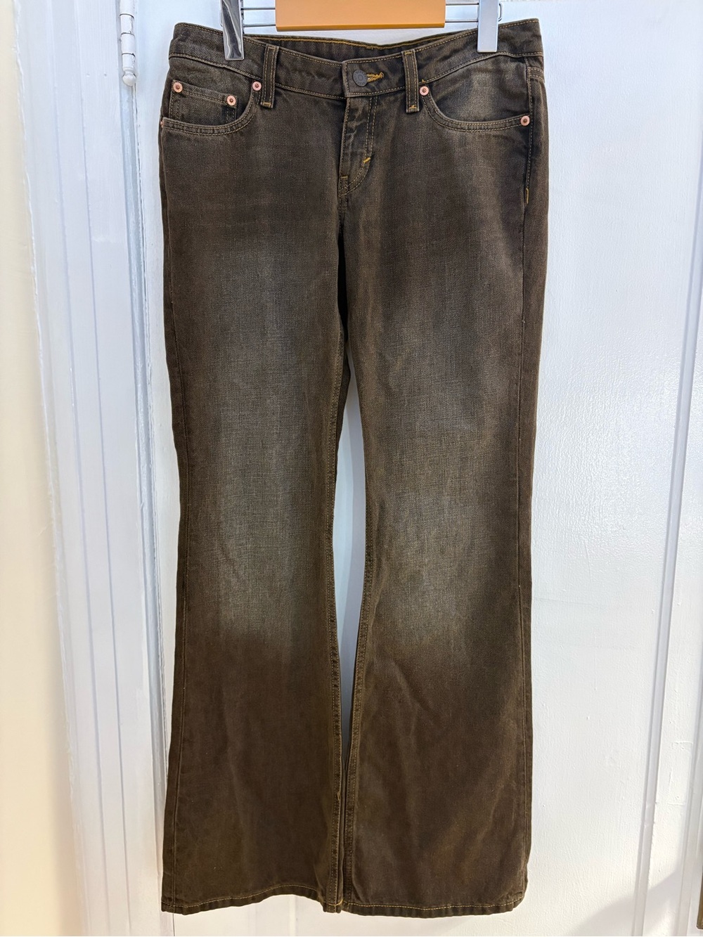 weekday charcoal denim nova low slim bootcut jeans